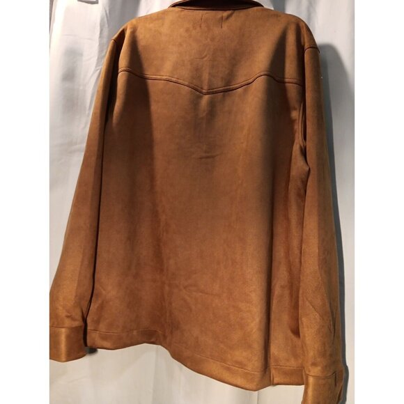 Frye Men's Faux Suede‎ Shirt Jacket, Shacket, SNAP Closure, Toffee Nwt XL - Picture 4 of 11
